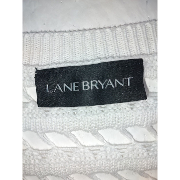 Lane Bryant Woman's Ombre Crochet White Blue Open Knit Pull on Sweater NO Size - Picture 5 of 7